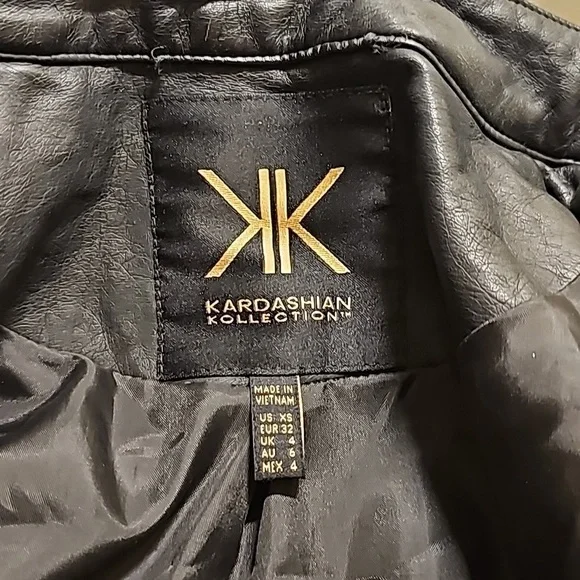 Black Quilted Faux Leather Kardashian Jacket - Picture 4 of 6